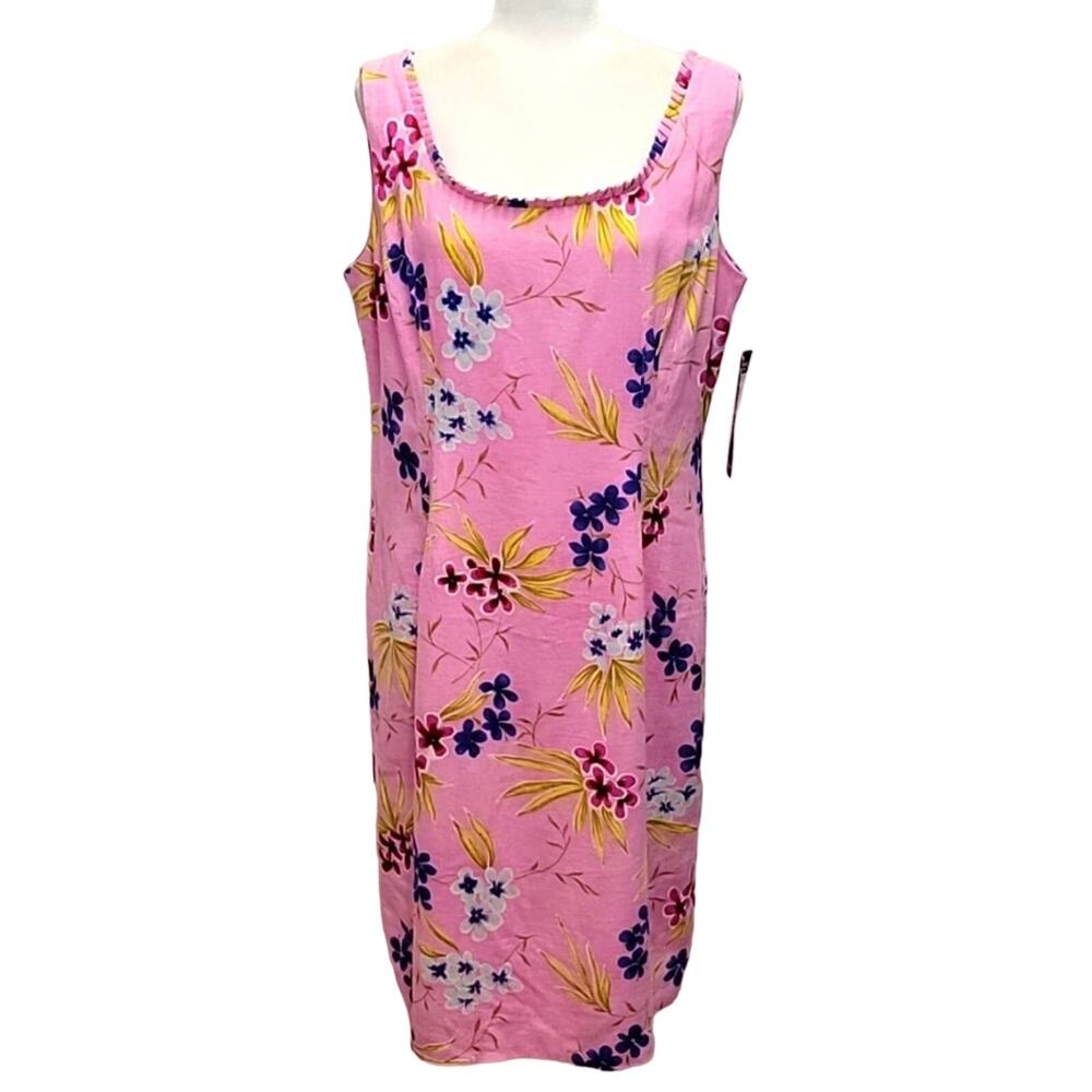 Donna Ricco New York 55% Linen 45% Rayon Floral Dress Fully Lined Size 14 (NWT)